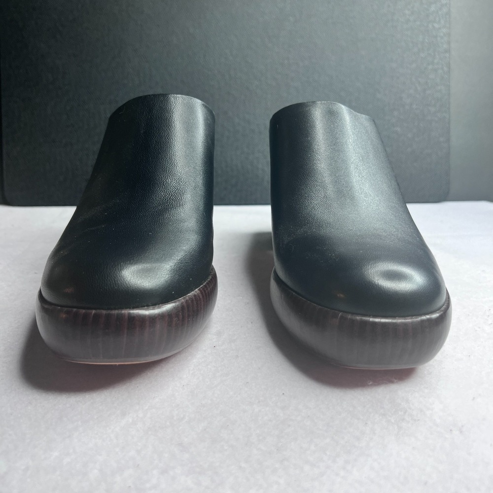 Vince Navina Women's Black Leather Platform Clog Heels Size 8.5‎ - Picture 2 of 16